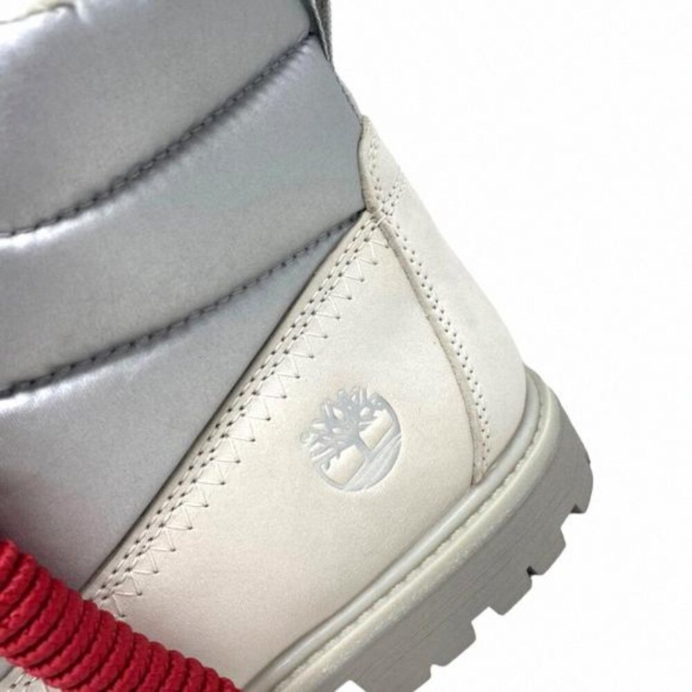 Timberland Women's Premium 6 Inch Warm Lined Boot TB0A44WJ Nubuck White Silver - Picture 6 of 9
